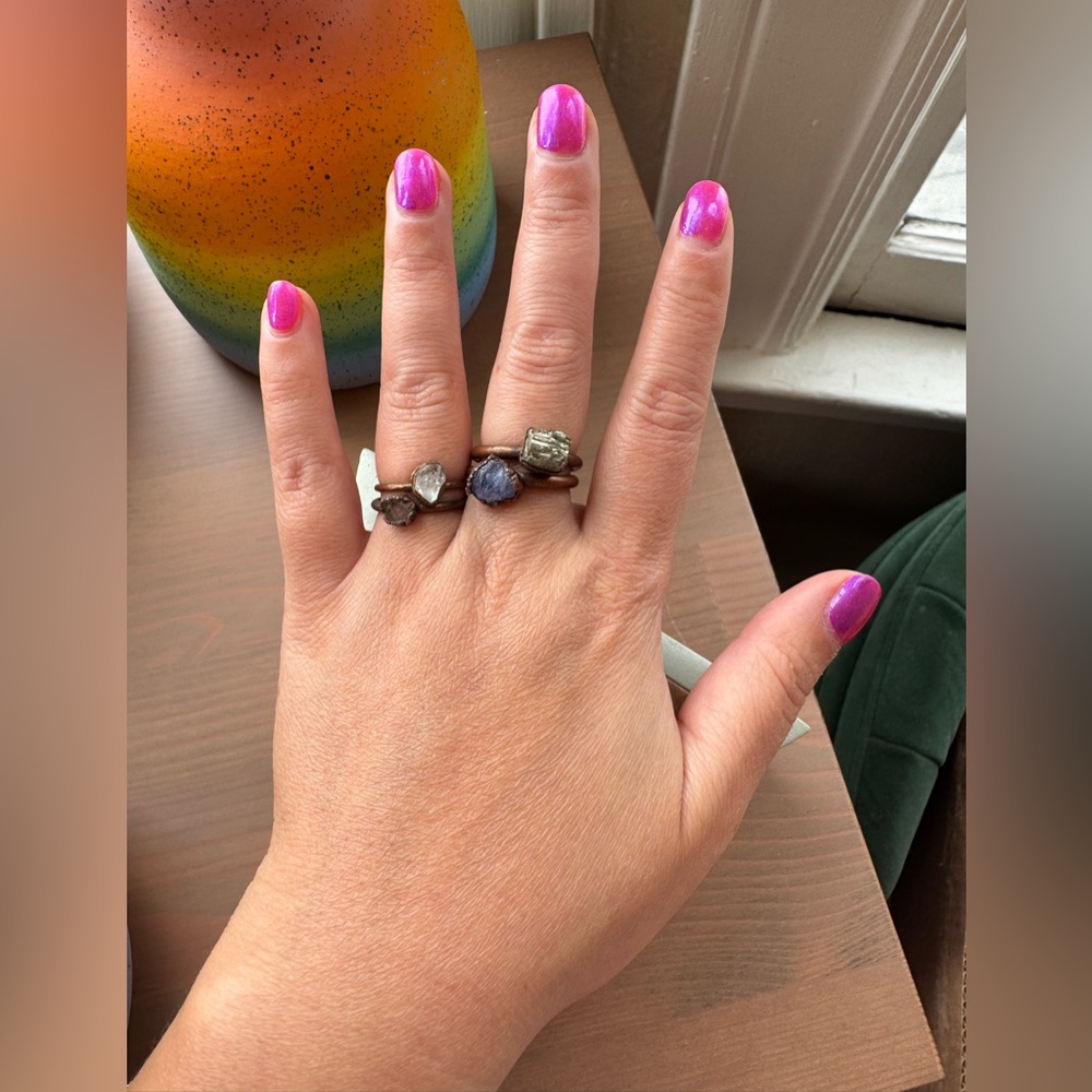 HAWKHOUSE raw tanzanite copper stacking ring - Picture 6 of 6